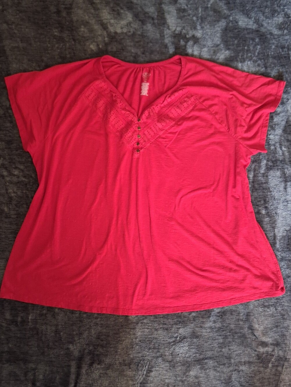 St. John's Bay Short Sleeve Red Top/Blouse Women Size 4X